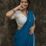 Ocean Blue Pure Cotton Saree