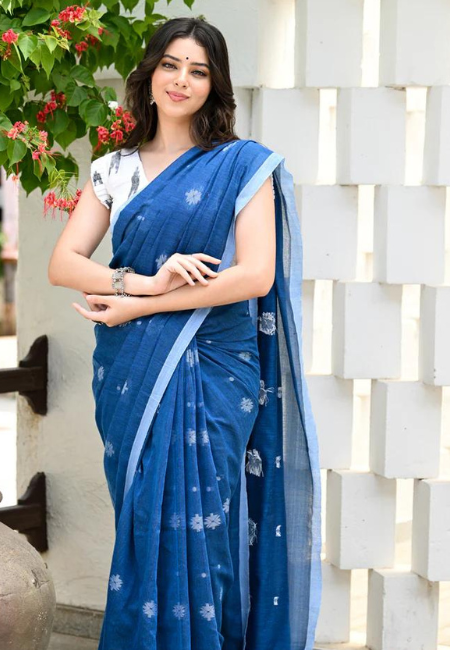 Indigo Blue Pure Cotton Saree