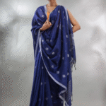 Deep Navy Blue Pure Cotton Saree
