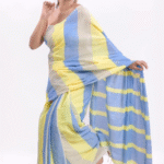 Blue & Yellow Dual-Tone Khadi Cotton Saree