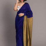 Royal Blue Mul Cotton Saree – Soft Gold Pallu