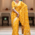 Radiant Mustard Yellow Semi-Georgette Silk Water Zari Saree – Soft & Lightweight Elegance