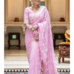 Blush Pink Semi-Georgette Silk Water Zari Saree – Lightweight & Graceful Drape