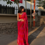 Rani Pink Mul Cotton Saree with Subtle Woven Texture & Soft Everyday Drape